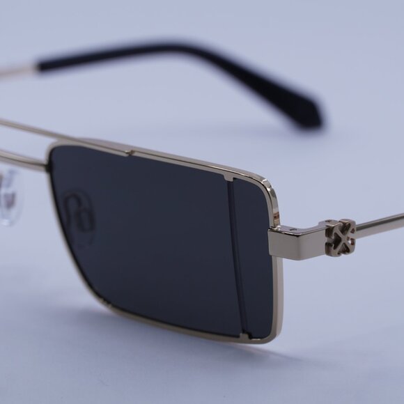 Off-White OERI14A CORTEZ 7607 Sunglasses Gold Rectangle Frame, Grey Lenses - Picture 4 of 11